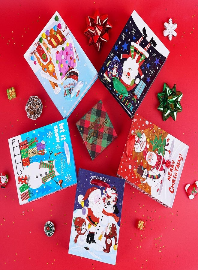 Jaywayang 20Pcs Small Chirstmas Gift Bags with Tags, Little Paper Bags with Handles Assorted Christmas Prints for Xmas Holiday Presents Wrapping. - Image 4